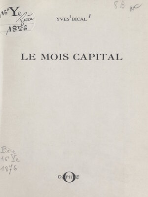 cover image of Le mois capital